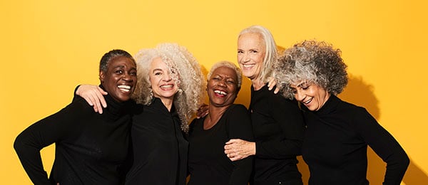 Group of smiling older women