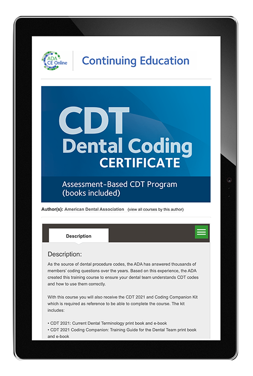 CDT Dental Coding Certificate